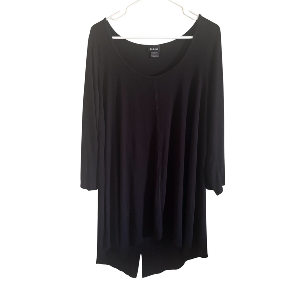 Torrid Black Relaxed Split Back Top 2X EUC